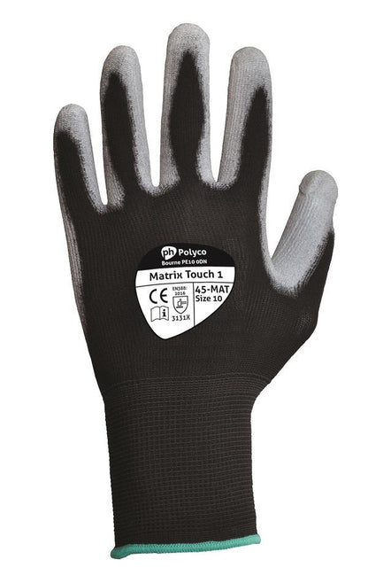 Polyco Matrix Touch 1 PU Coated Touchscreen Work Gloves 45-MAT Polyco Healthline