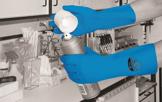 Polyco Nitri Tech III Blue Flock Lined Nitrile Gloves Polyco Healthline