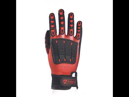 Case 10 Pairs Polyco Multi Task E Nitrile Palm Coated Impact Protection Gloves