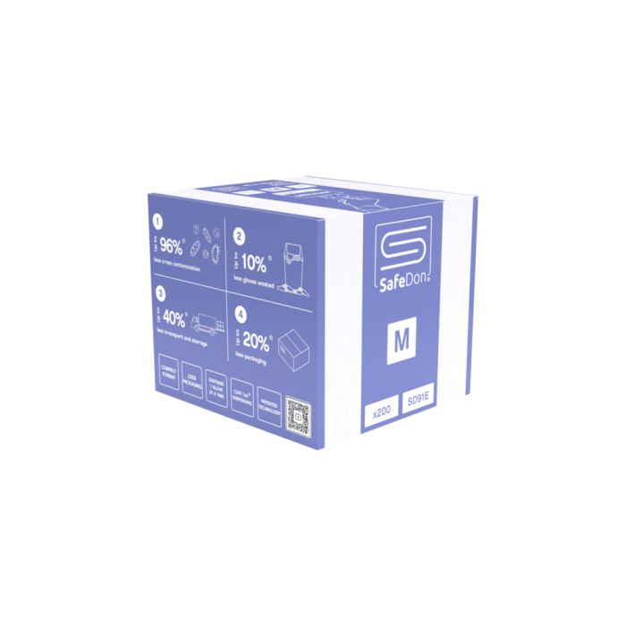 Bulk Buy – Case of 2000 Polyco SafeDon SD91E Blue Nitrile Gloves SafeDon