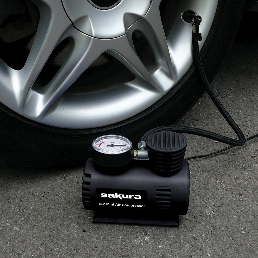 Sakura 12v Mini Air Compressor With 3 Adaptors SS3602 Sakura