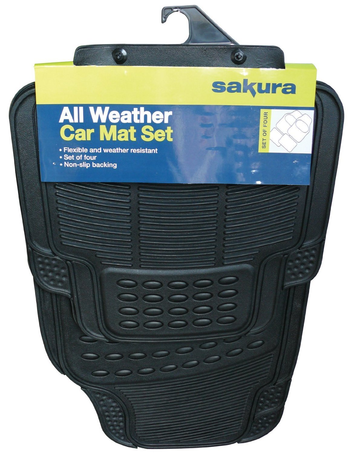 Sakura All Weather Universal Car Mat Set 4 Piece - Cut To Fit - Heavy Duty Sakura