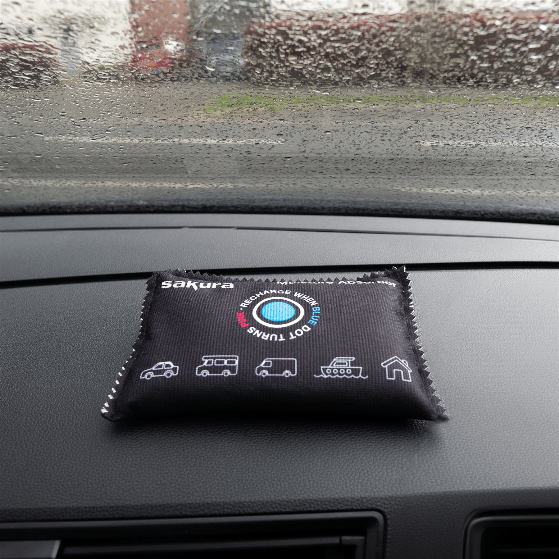 Sakura Car Dehumidifier With Indicator Reusable Moisture Absorber Caravan Van Sakura