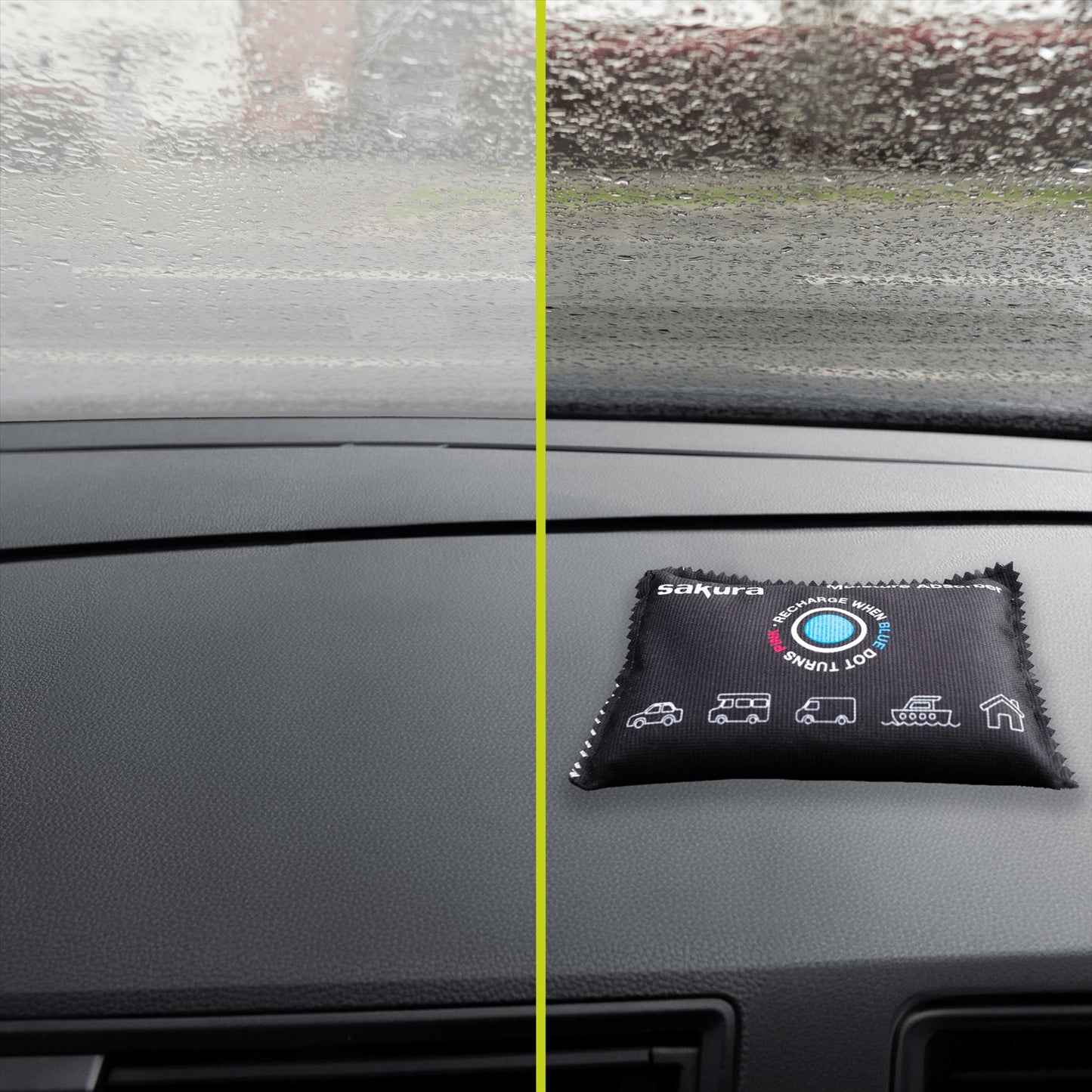 Sakura Car Dehumidifier With Indicator Reusable Moisture Absorber Caravan Van Sakura