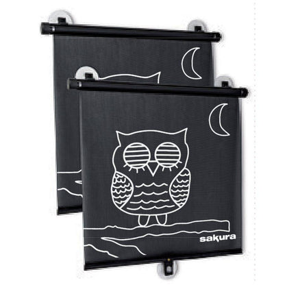Sakura Owl Roller Sunblinds Car Sun Shade Pack Of 2 Sakura