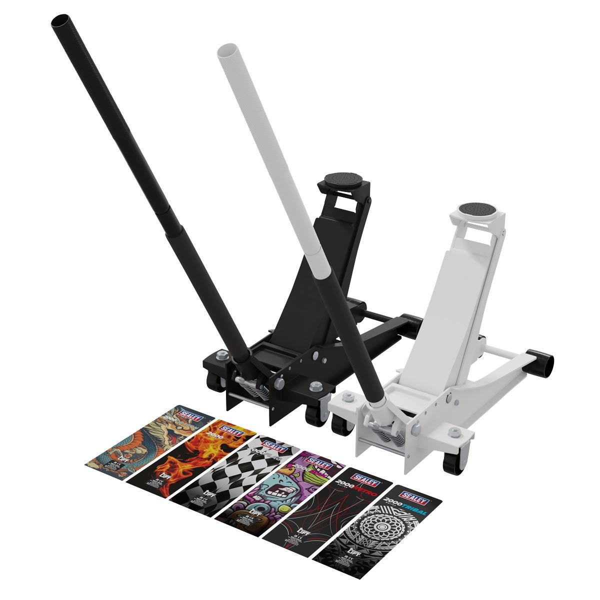 Sealey 2000CB Low Entry Custom Design Trolley Jack with Rocket Lift 2 Tonne - Black Sealey