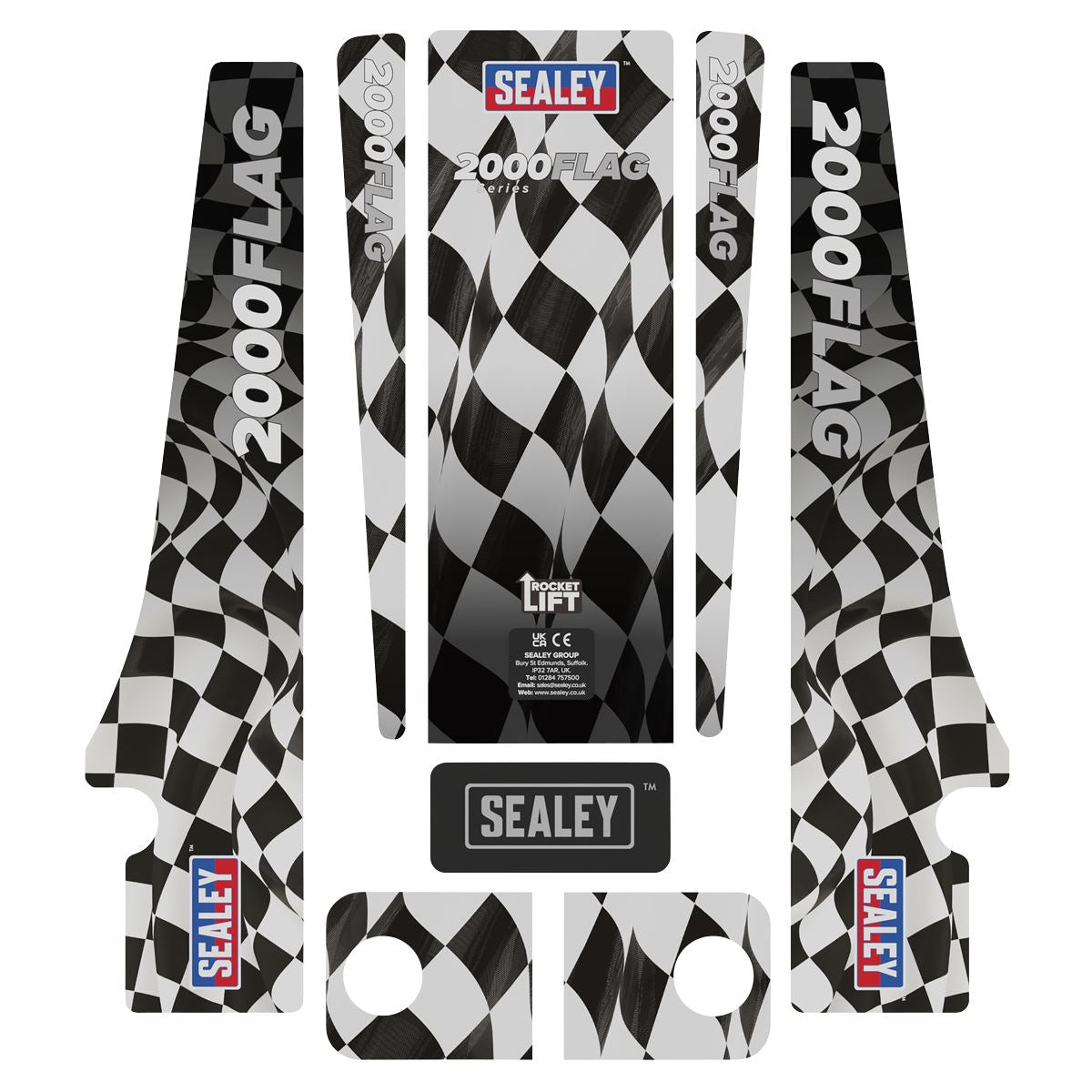 Sealey 2000CB Low Entry Custom Design Trolley Jack with Rocket Lift 2 Tonne - Black Sealey