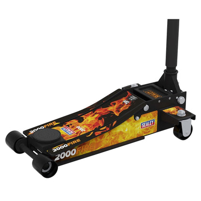 Sealey 2000CB Low Entry Custom Design Trolley Jack with Rocket Lift 2 Tonne - Black Sealey