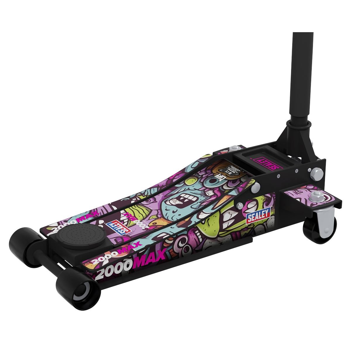 Sealey 2000CB Low Entry Custom Design Trolley Jack with Rocket Lift 2 Tonne - Black Sealey