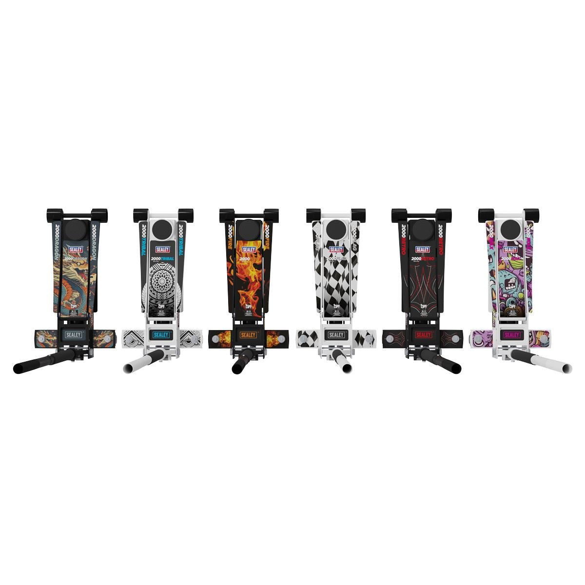 Sealey 2000CB Low Entry Custom Design Trolley Jack with Rocket Lift 2 Tonne - Black Sealey