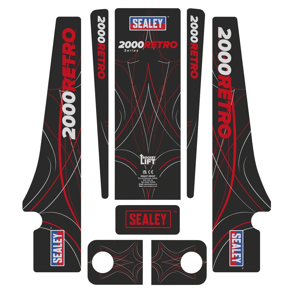 Sealey 2000CB Low Entry Custom Design Trolley Jack with Rocket Lift 2 Tonne - Black Sealey