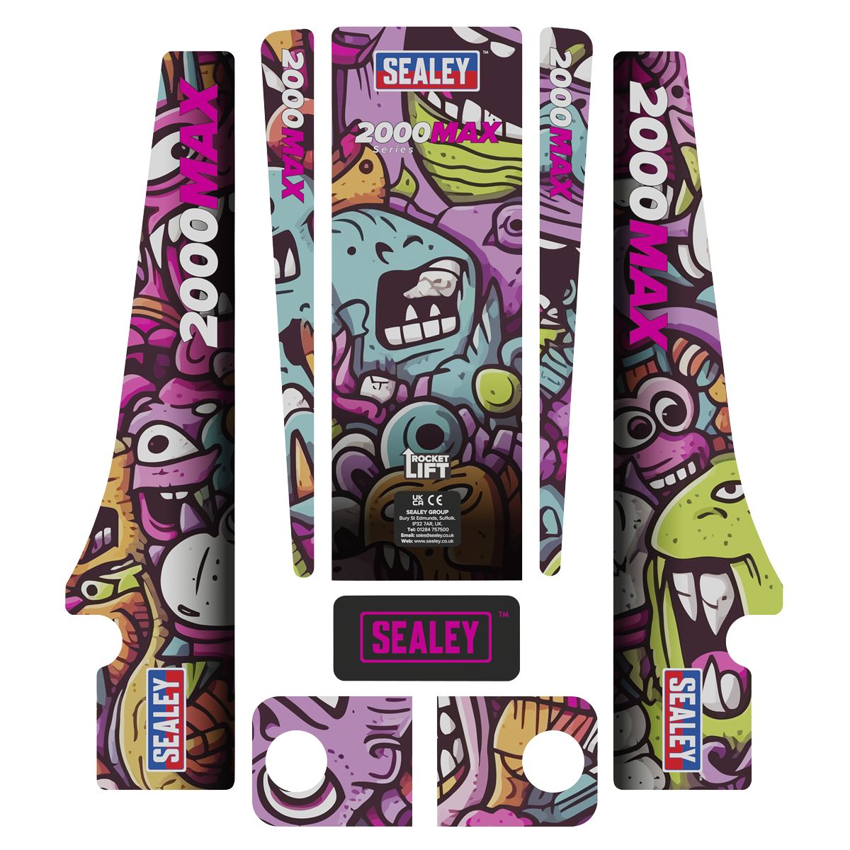 Sealey 2000CB Low Entry Custom Design Trolley Jack with Rocket Lift 2 Tonne - Black Sealey