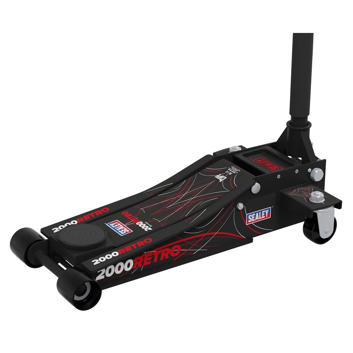 Sealey 2000CB Low Entry Custom Design Trolley Jack with Rocket Lift 2 Tonne - Black Sealey
