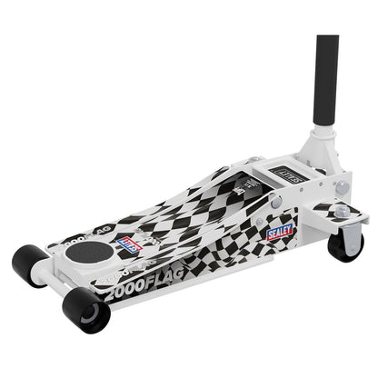 Sealey 2000CW Low Entry Custom Design Trolley Jack with Rocket Lift 2 Tonne - White Sealey