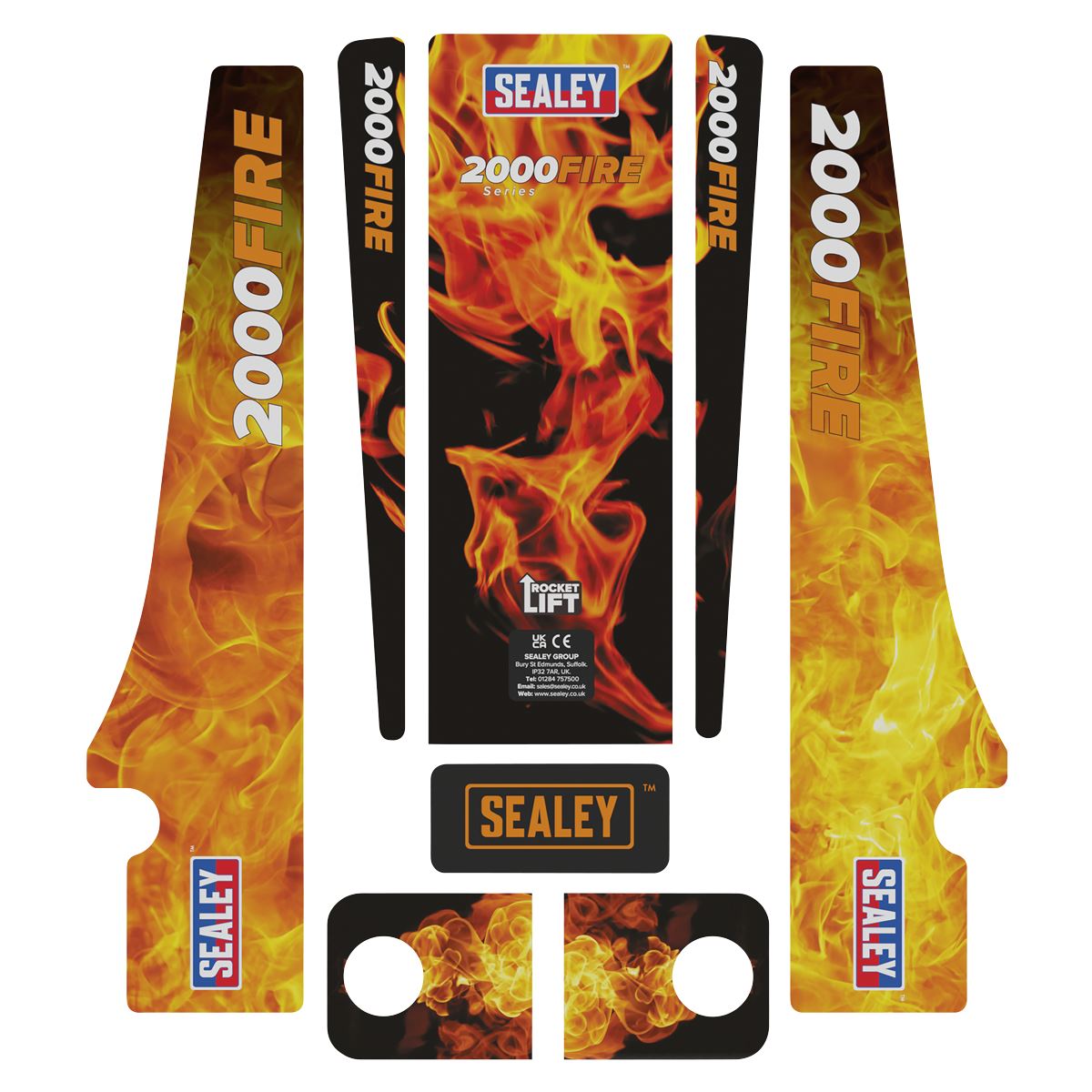 Sealey 2000CW Low Entry Custom Design Trolley Jack with Rocket Lift 2 Tonne - White Sealey