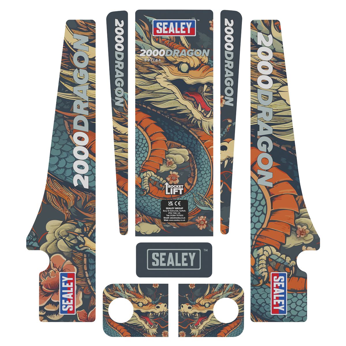 Sealey 2000CW Low Entry Custom Design Trolley Jack with Rocket Lift 2 Tonne - White Sealey