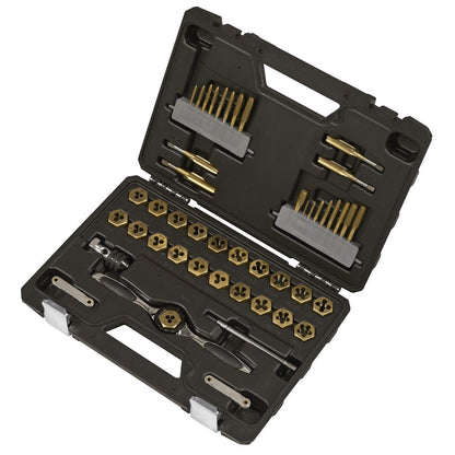Sealey AK3046 Premier Metric & Imperial Titanium Coated Hexagonal Tap & Die Set 46pc Sealey