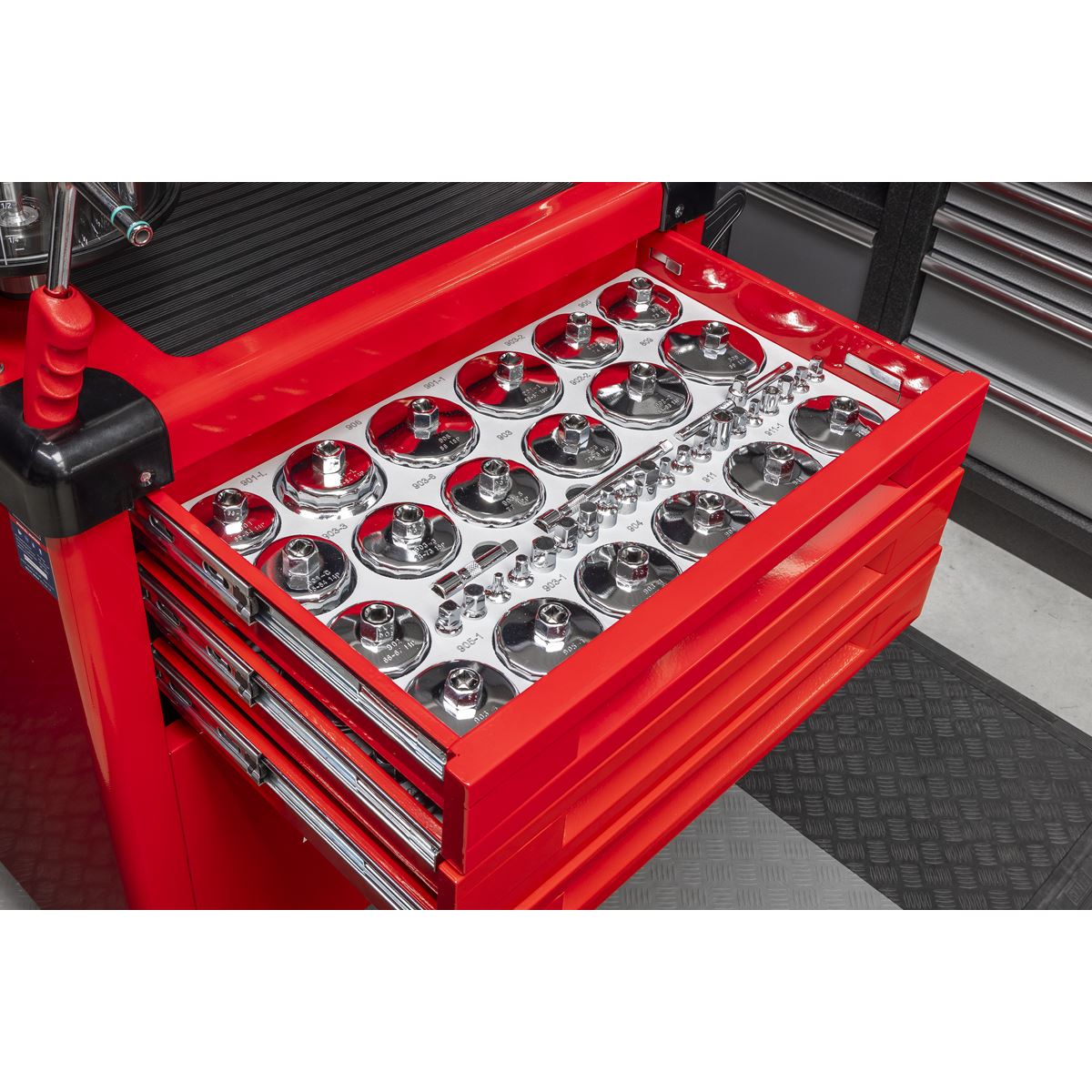 Sealey AK470DX Mobile Multifunction Oil Station with 61pc Tool Set Sealey