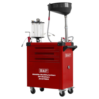Sealey AK470DX Mobile Multifunction Oil Station with 61pc Tool Set Sealey