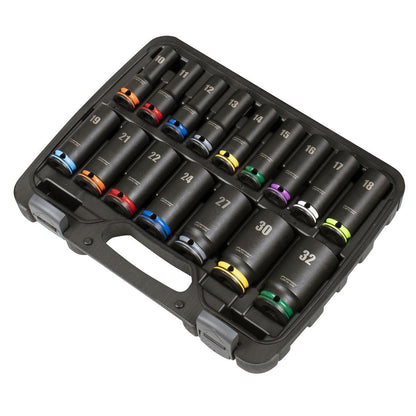 Sealey AK58170M Lock-On Deep Impact Socket Set 1/2"Sq Drive 16pc Sealey