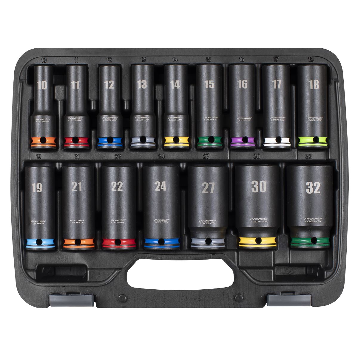 Sealey AK58170M Lock-On Deep Impact Socket Set 1/2"Sq Drive 16pc Sealey