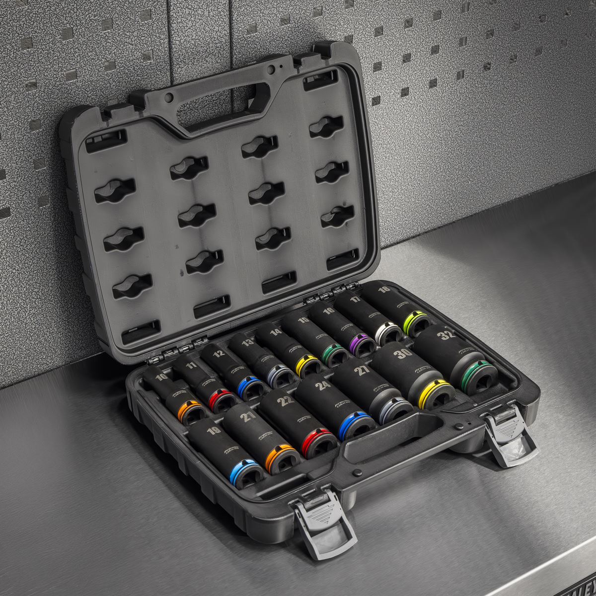 Sealey AK58170M Lock-On Deep Impact Socket Set 1/2"Sq Drive 16pc Sealey