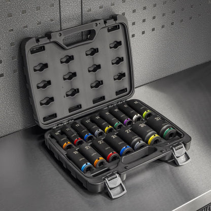 Sealey AK58170M Lock-On Deep Impact Socket Set 1/2"Sq Drive 16pc Sealey