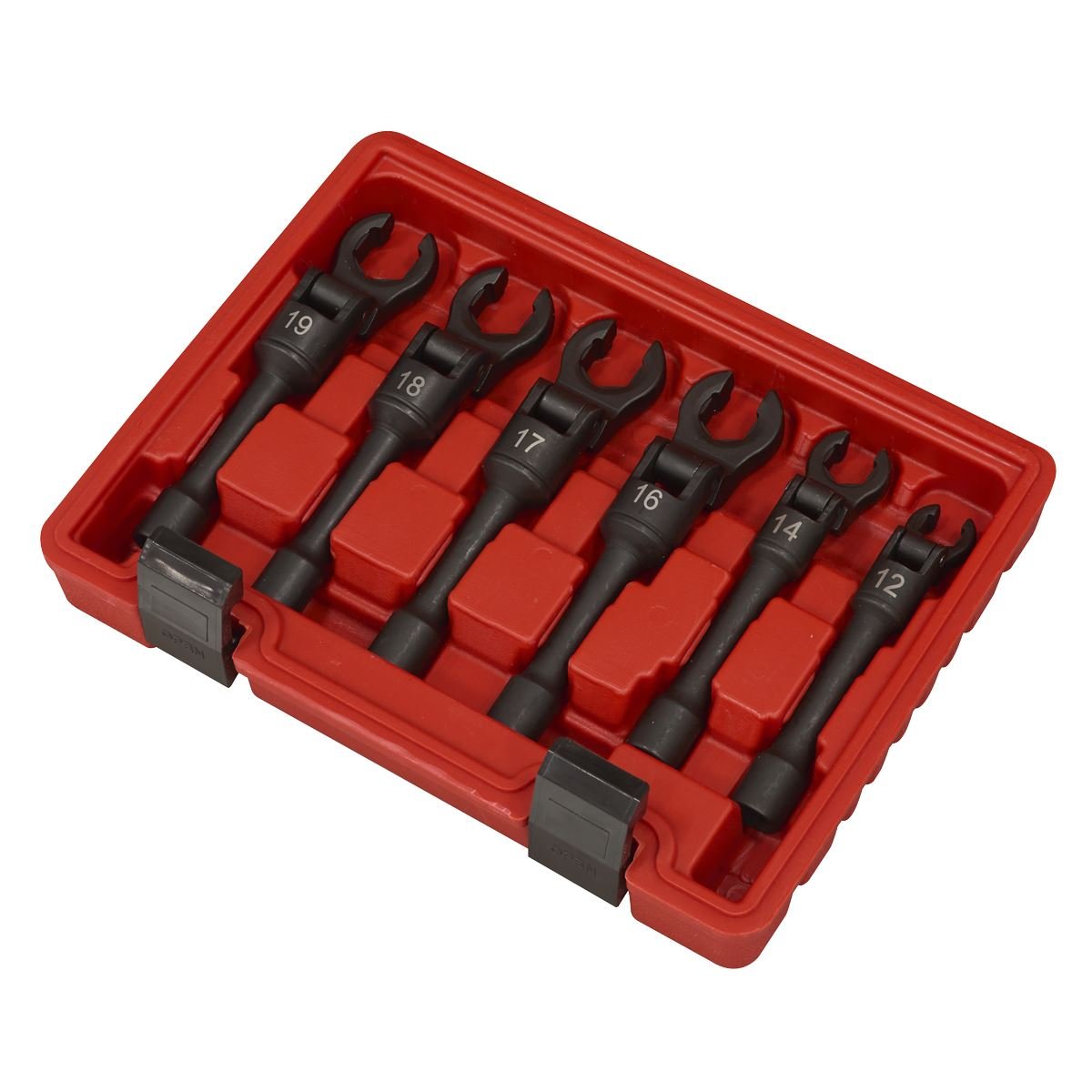 Sealey AK6901 Flexi-Head Flare Nut Diesel Injection Wrench Set 6pc 3/8"Sq Drive Sealey