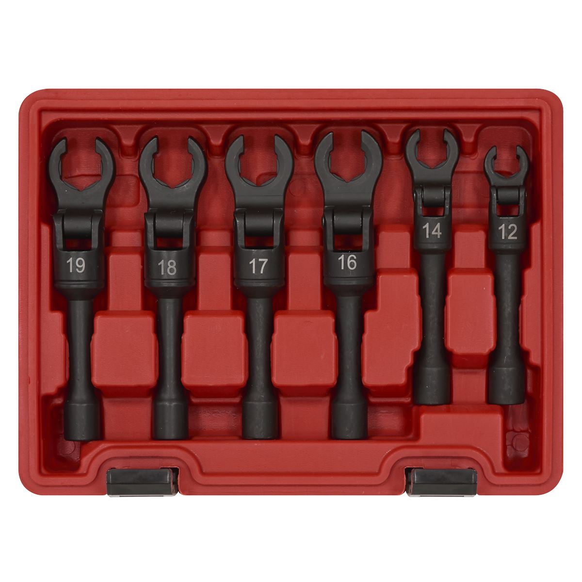 Sealey AK6901 Flexi-Head Flare Nut Diesel Injection Wrench Set 6pc 3/8"Sq Drive Sealey