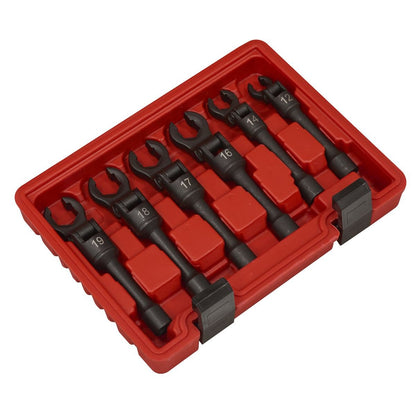 Sealey AK6901 Flexi-Head Flare Nut Diesel Injection Wrench Set 6pc 3/8"Sq Drive Sealey
