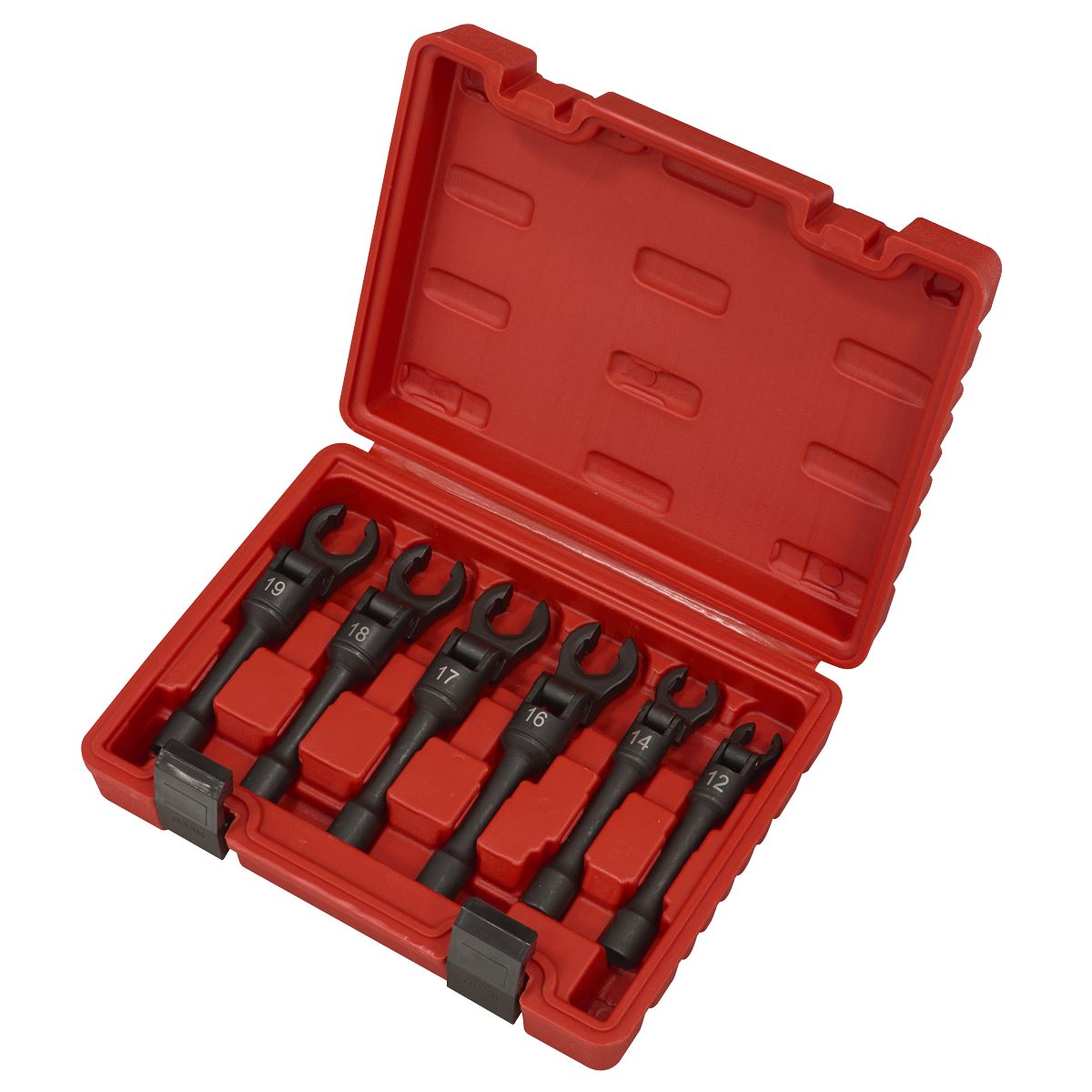 Sealey AK6901 Flexi-Head Flare Nut Diesel Injection Wrench Set 6pc 3/8"Sq Drive Sealey