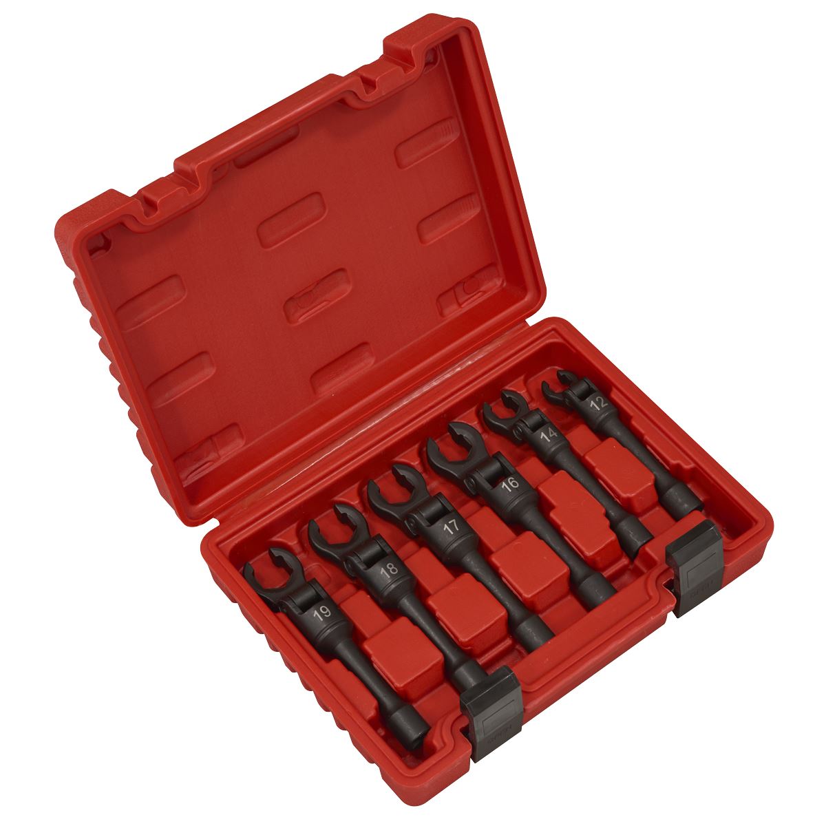 Sealey AK6901 Flexi-Head Flare Nut Diesel Injection Wrench Set 6pc 3/8"Sq Drive Sealey