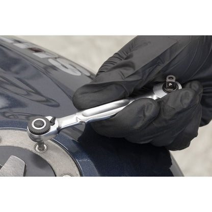 Sealey AK6972 Micro Ratchet Bit Driver & Wrench 1/4"Sq & 1/4"Hex Drive Sealey