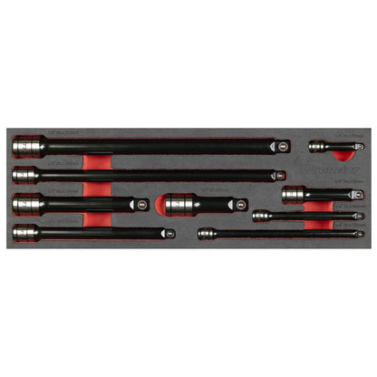 Sealey AK7693 Wobble/Rigid Extension Bar Set 1/4", 3/8" & 1/2"Sq Drive 9pc - Premier Black Sealey