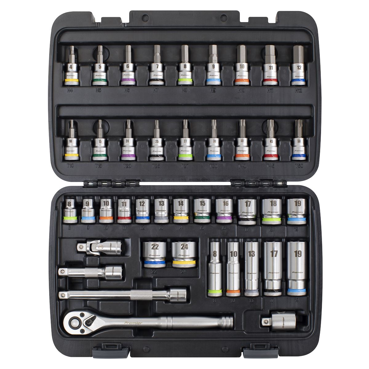 Sealey AK7915 Socket & Socket Bit Set 3/8"Sq Drive 42pc Sealey