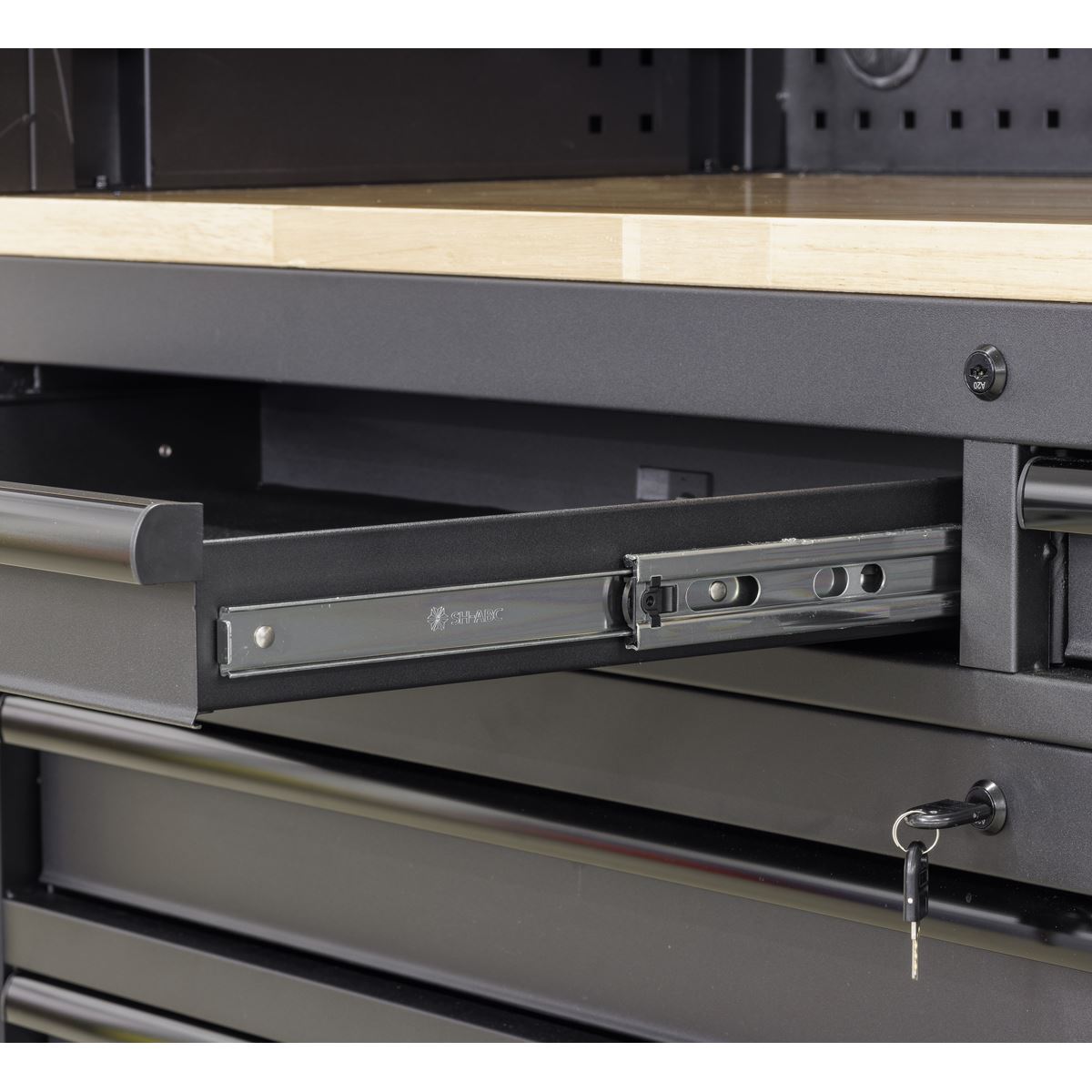 Sealey AP6203BE Superline PRO® Black Edition Top Hutch & 2 Drawer Riser 1549mm Sealey