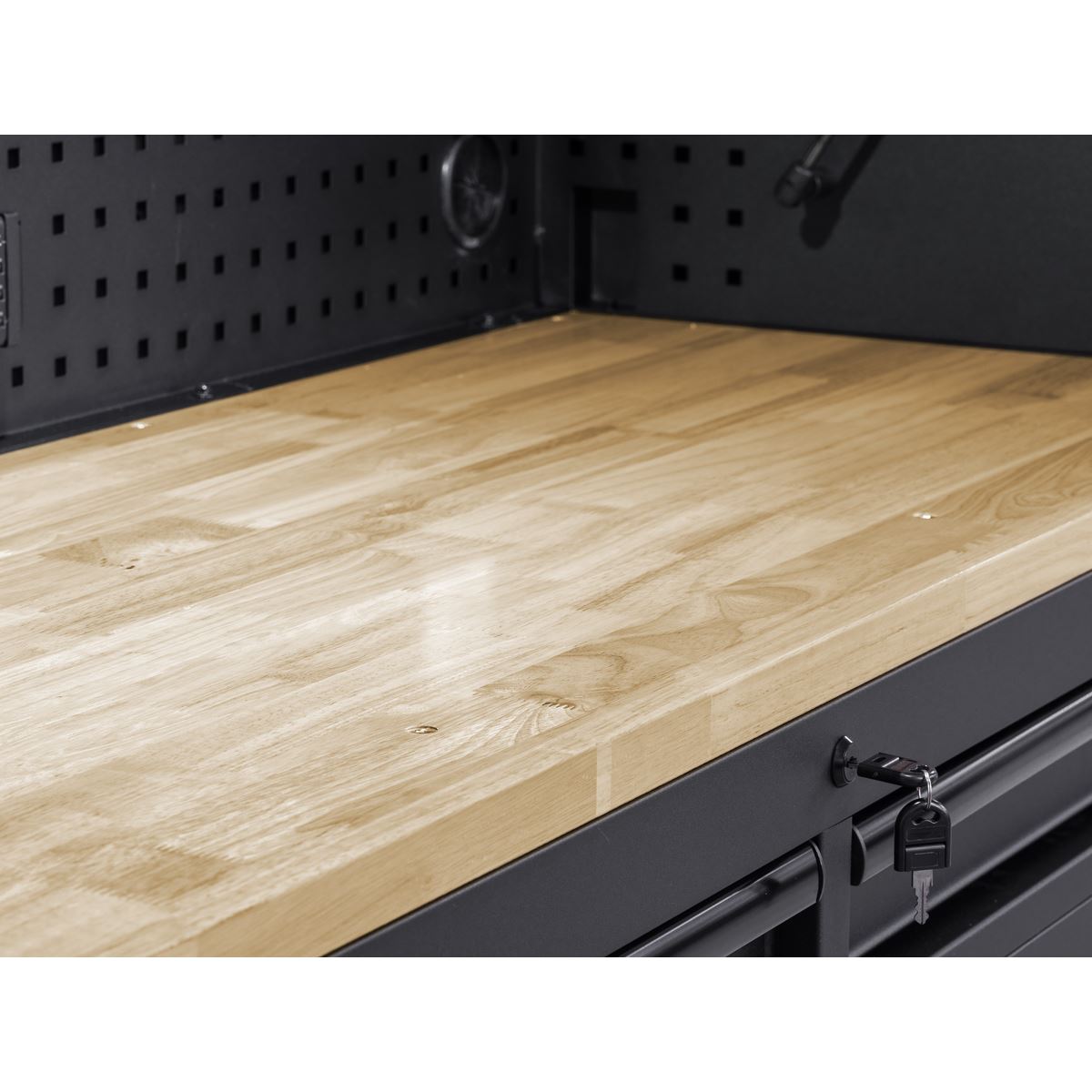 Sealey AP6215BE Superline PRO® Black Edition Mobile Trolley with Wooden Worktop 15 Drawer 1549mm Sealey