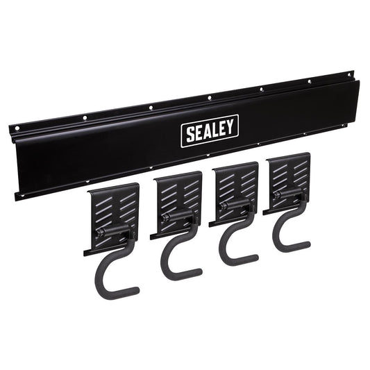 Sealey APHKIT5 Wall Mounting 4 Hook Storage Rail Sealey