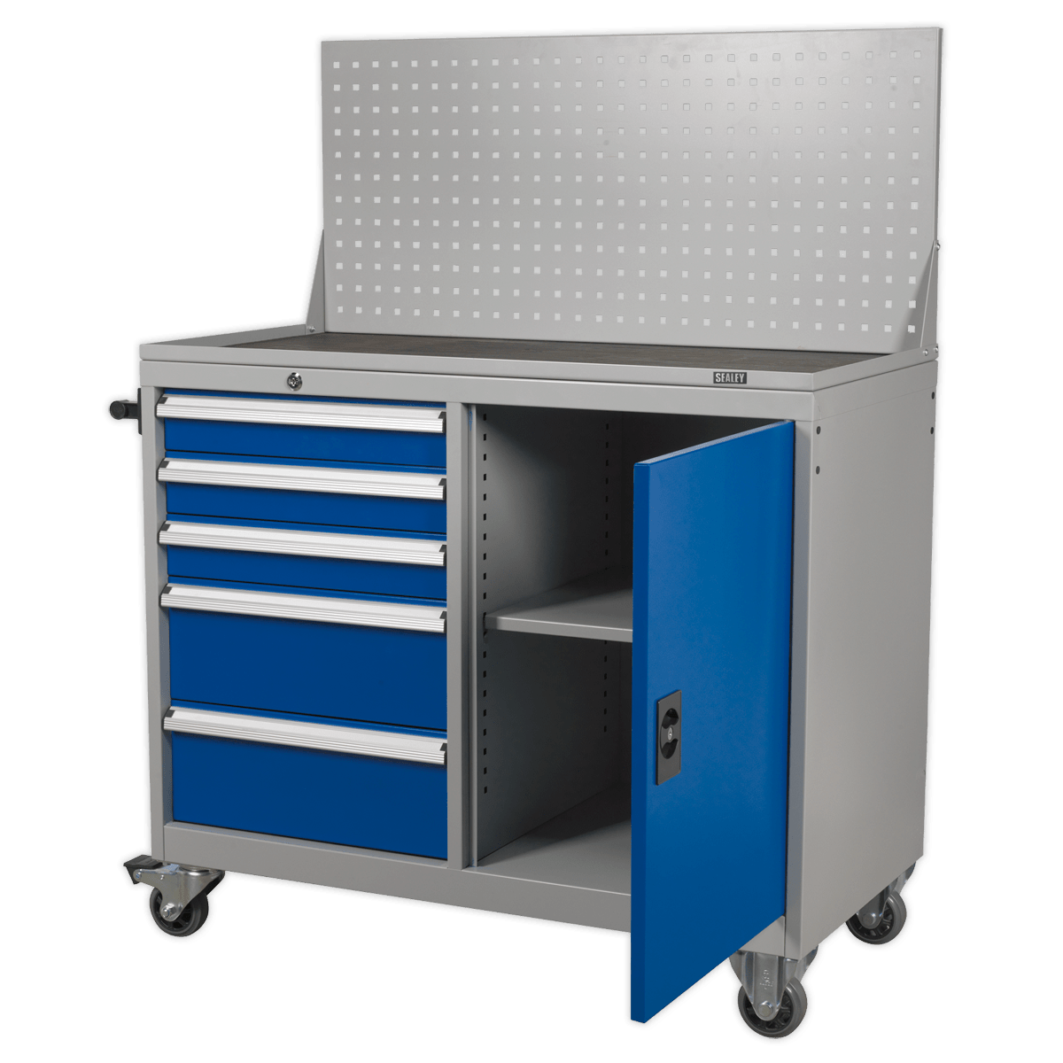 Sealey API1103A Industrial Mobile Workstation 5 Drawer & 1 Shelf Locker Sealey