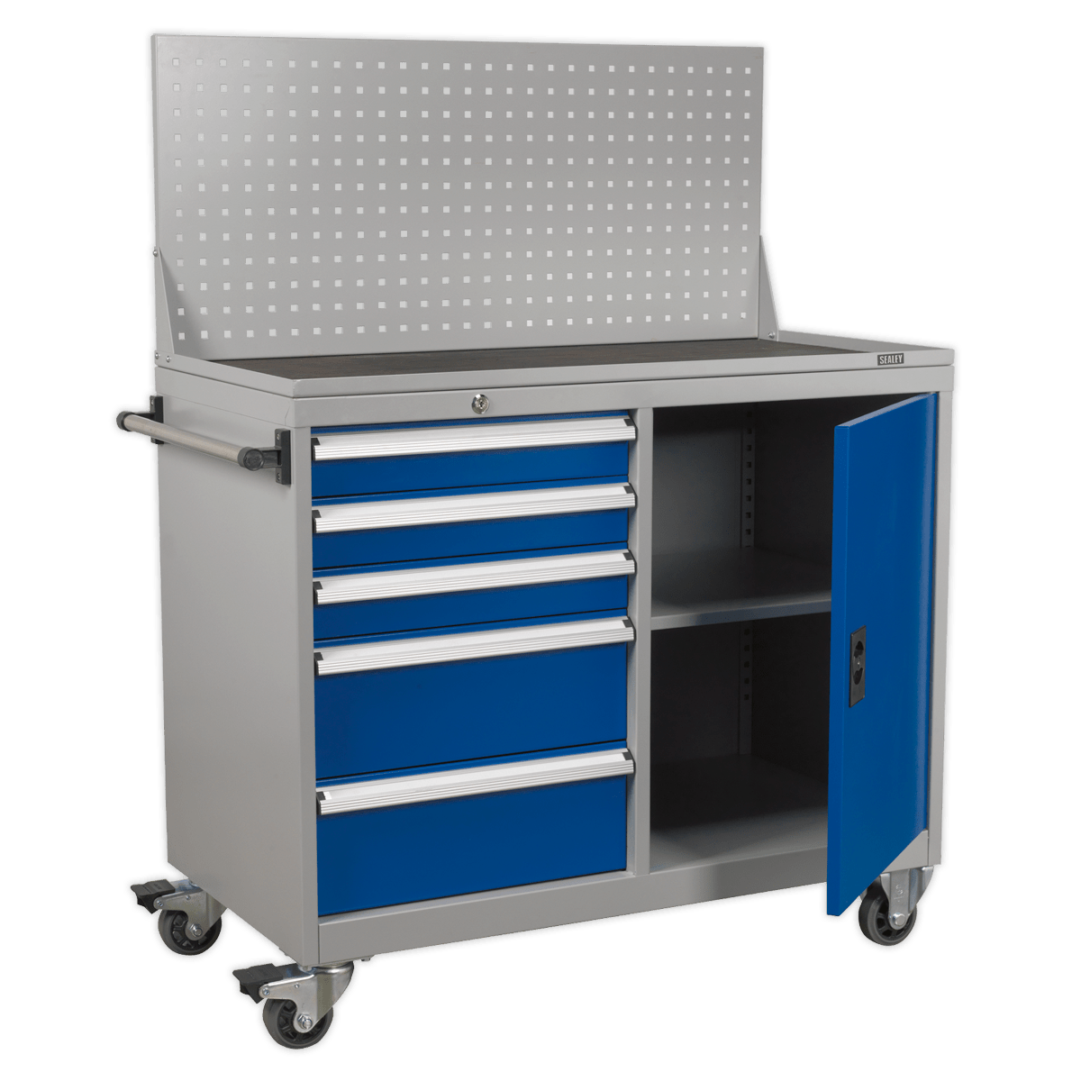 Sealey API1103A Industrial Mobile Workstation 5 Drawer & 1 Shelf Locker Sealey
