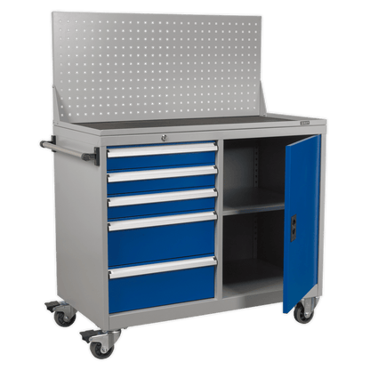 Sealey API1103A Industrial Mobile Workstation 5 Drawer & 1 Shelf Locker Sealey