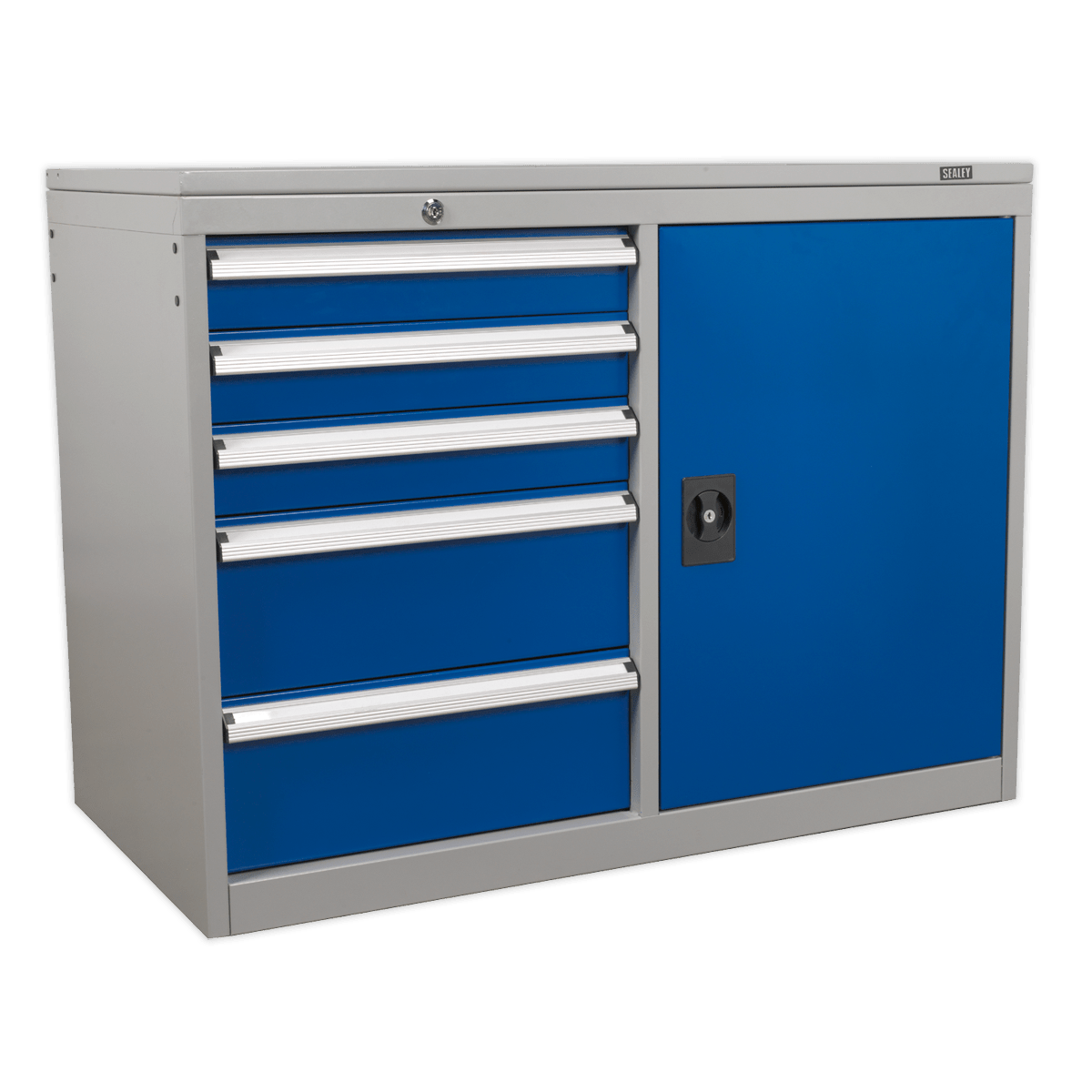 Sealey API1103B Industrial Cabinet/Workstation 5 Drawer & 1 Shelf Locker Sealey