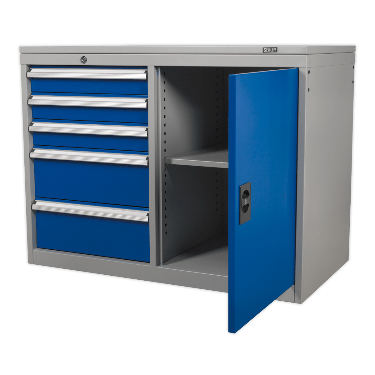 Sealey API1103B Industrial Cabinet/Workstation 5 Drawer & 1 Shelf Locker Sealey