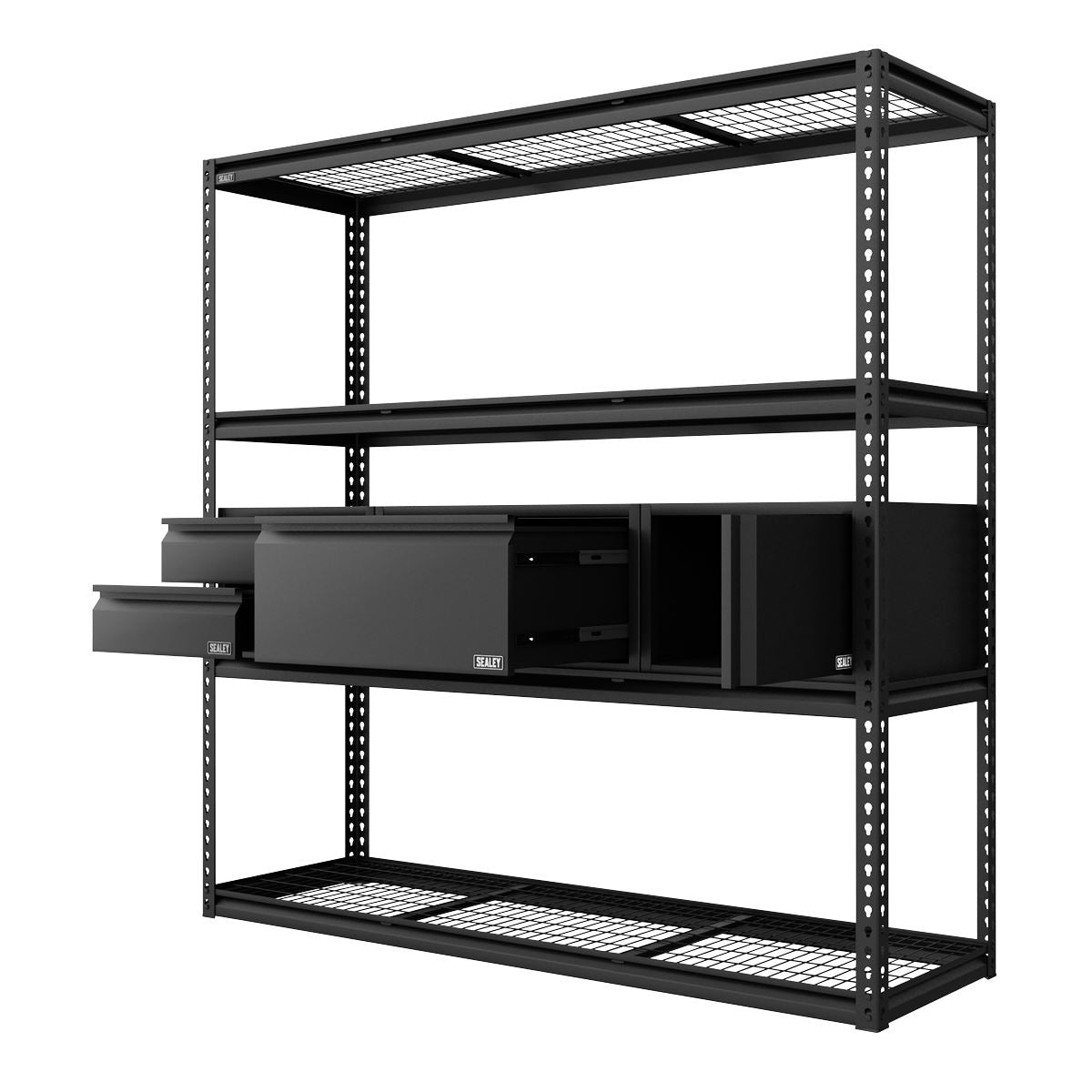 Sealey APMRCOMBO1 Heavy-Duty Modular Racking Kit with 3 Storage Units Sealey