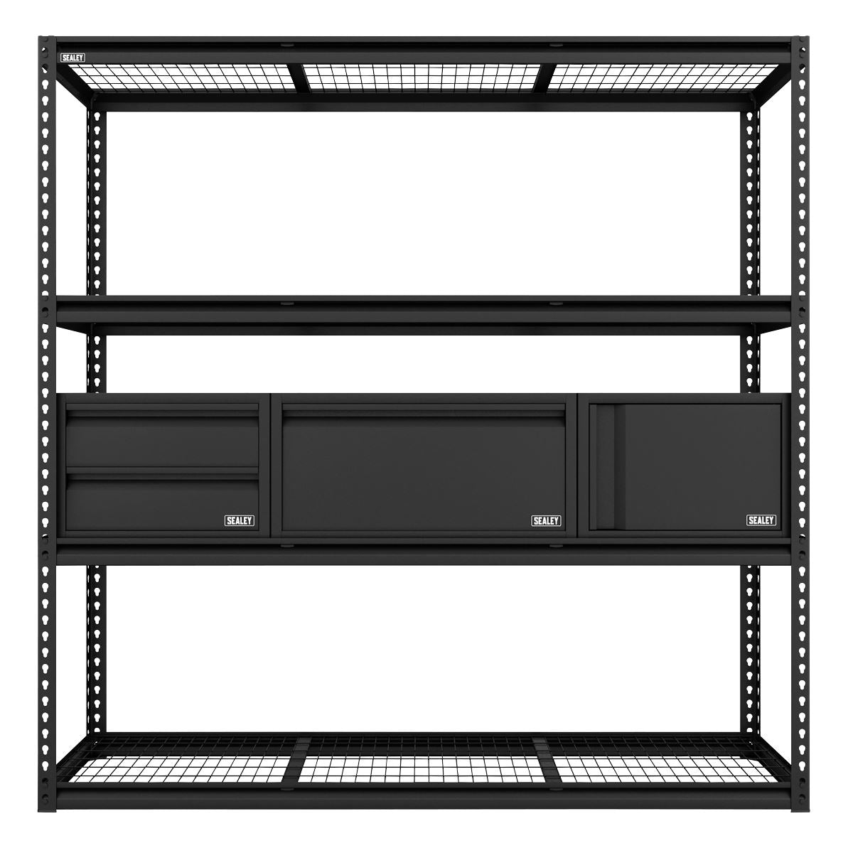 Sealey APMRCOMBO1 Heavy-Duty Modular Racking Kit with 3 Storage Units Sealey