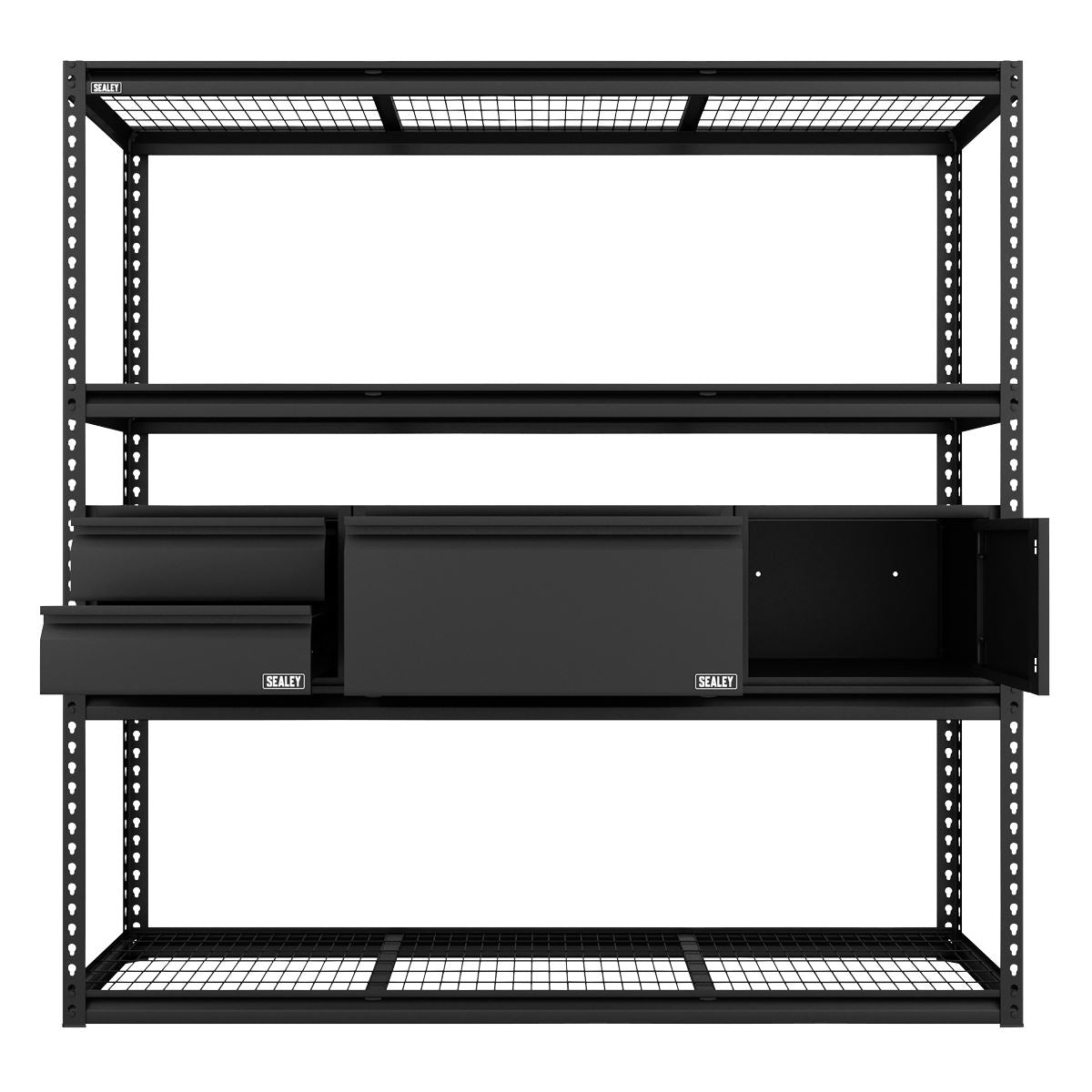 Sealey APMRCOMBO1 Heavy-Duty Modular Racking Kit with 3 Storage Units Sealey
