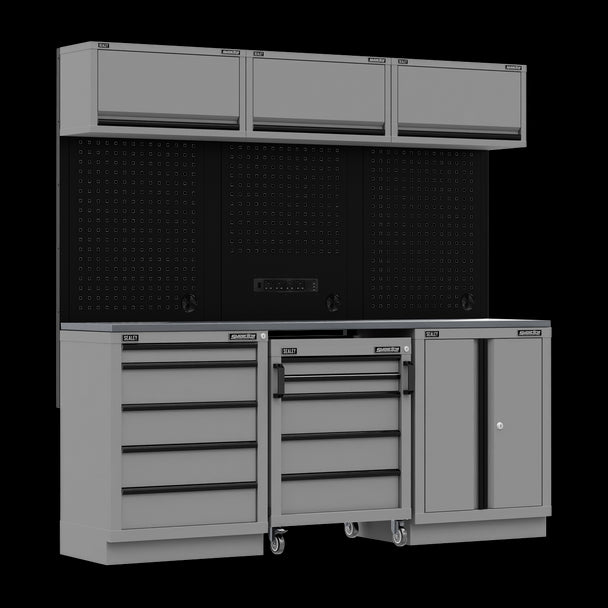 Sealey APMSBESTACK03SS Superline PRO® Black Edition Storage System with Stainless Worktop 2.04m Sealey
