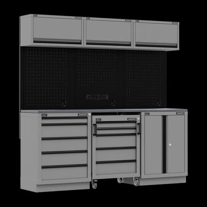 Sealey APMSBESTACK03SS Superline PRO® Black Edition Storage System with Stainless Worktop 2.04m Sealey