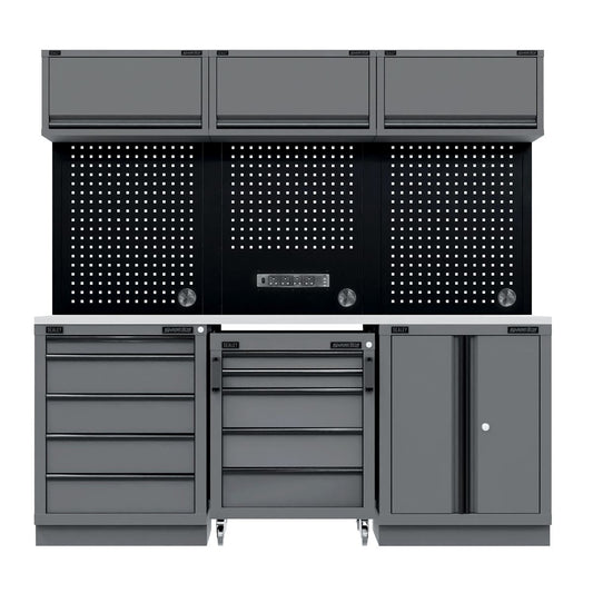 Sealey APMSBESTACK03SS Superline PRO® Black Edition Storage System with Stainless Worktop 2.04m Sealey