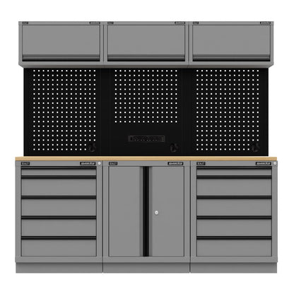 Sealey APMSBESTACK04WW Superline PRO® Black Edition Storage System with Rubber Wood Worktop 2.04m Sealey